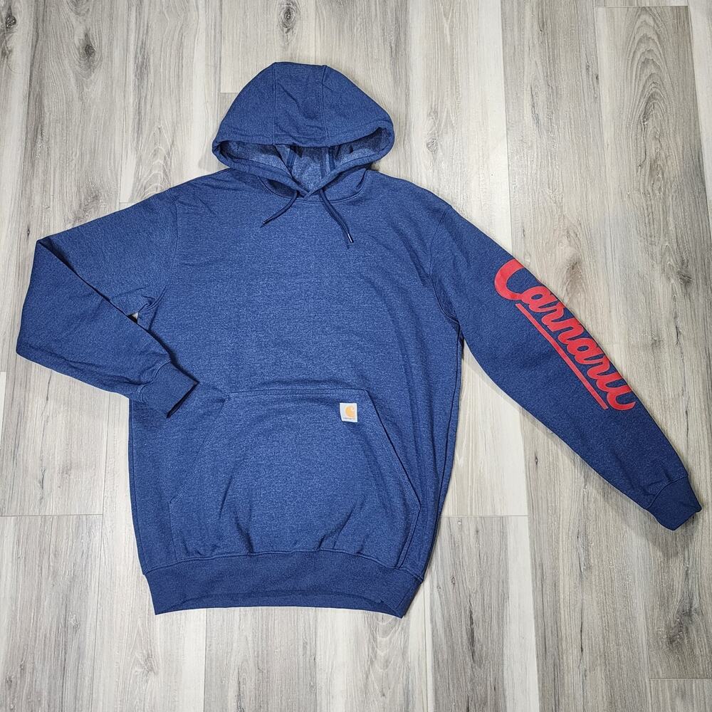 Carhartt Pullover Hoodie Men's Medium Blue Midweight Loose Fit
